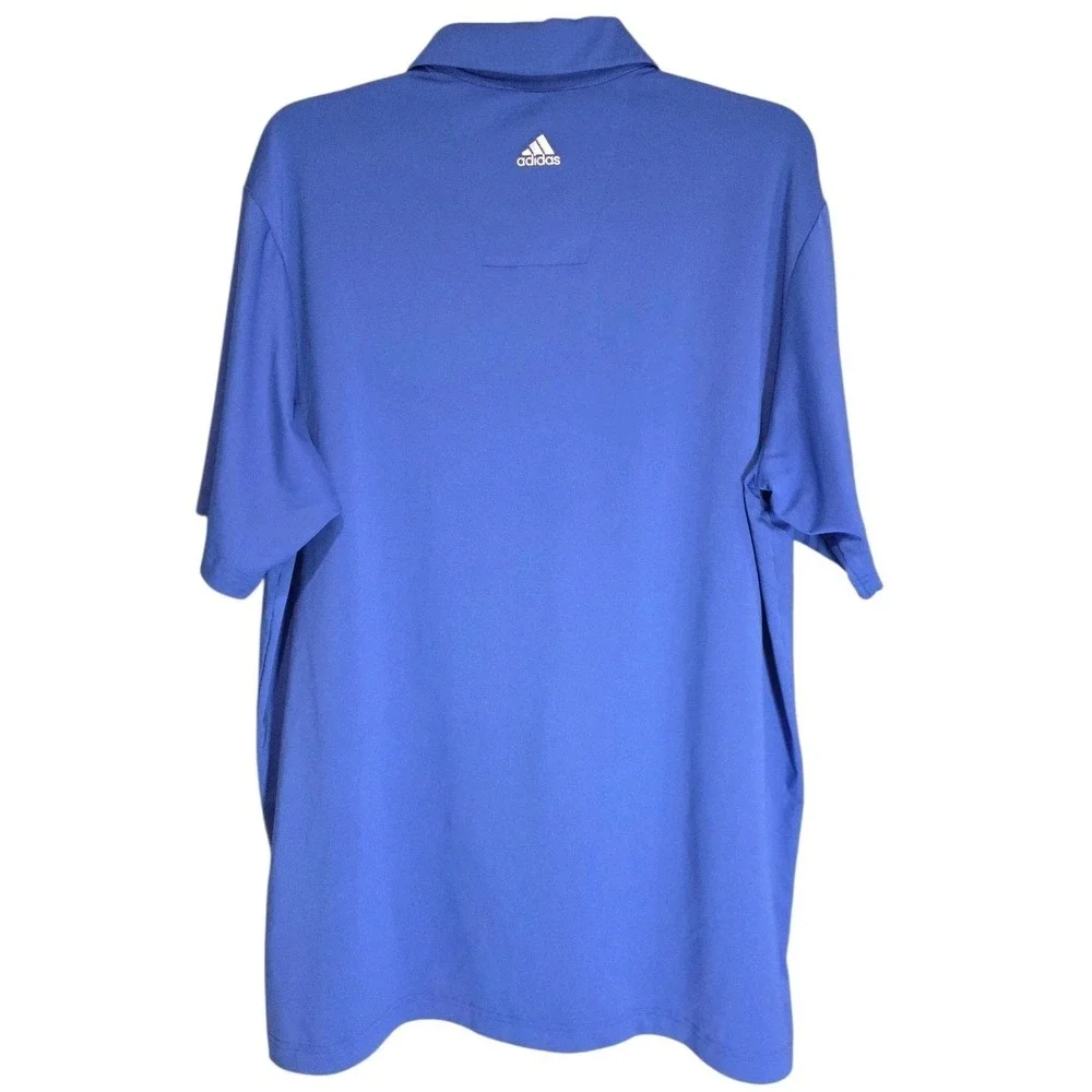 Adidas Golf Polo Mens Large Blue Shirt‎ Stretch Performance Athletic Casual